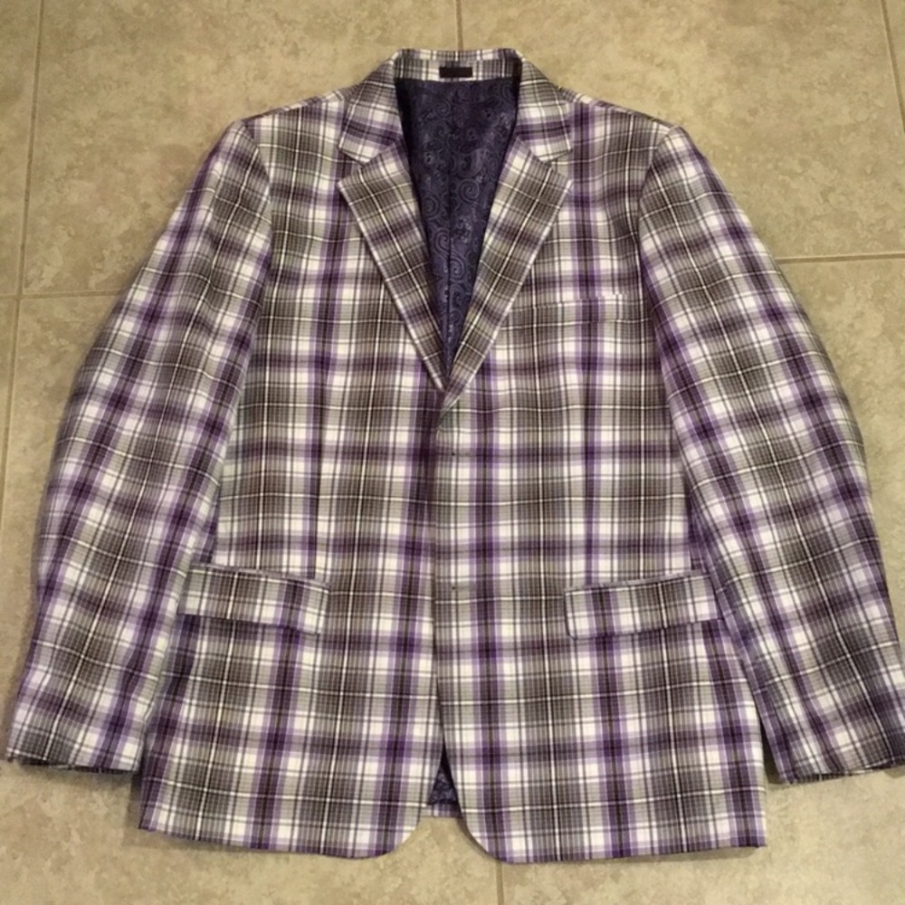 Grey and Purple Plaid Blazer *NEW*